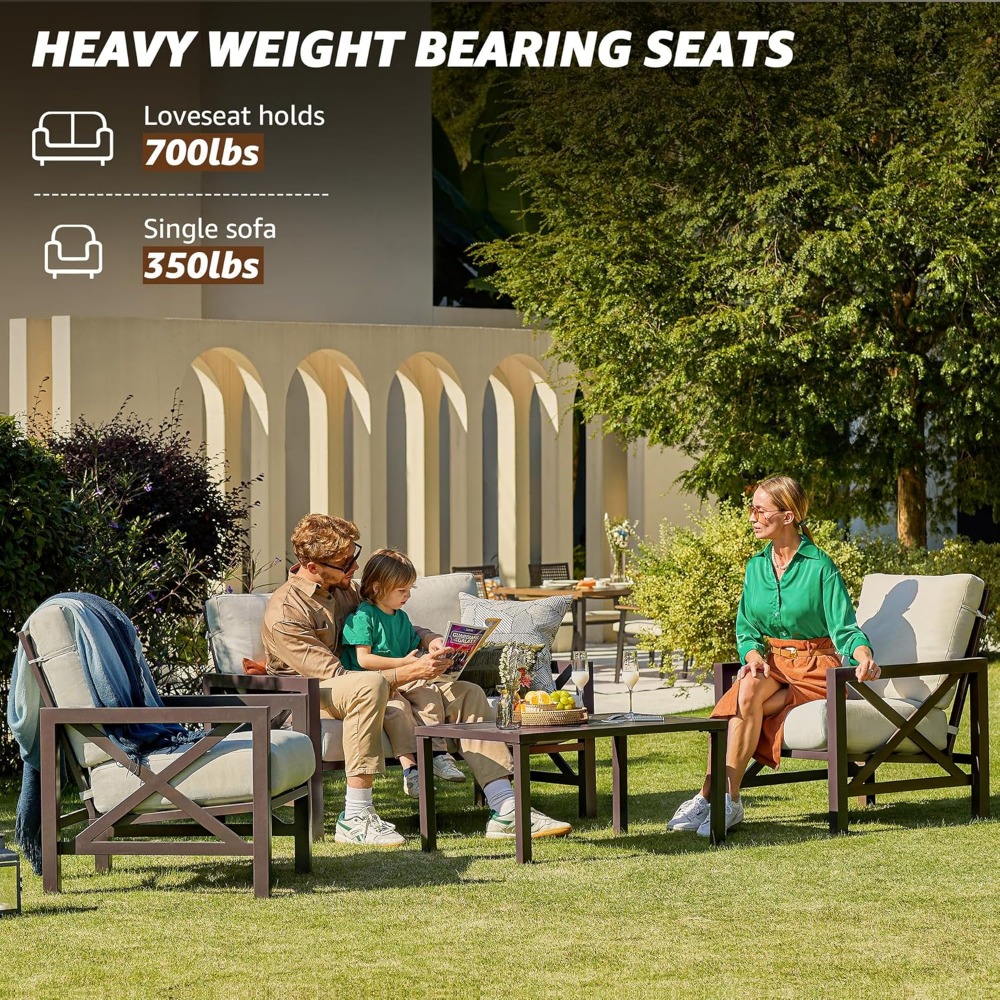 Outdoor Furniture One Piece - Four Pieces Patio Set, Outdoor Sectional