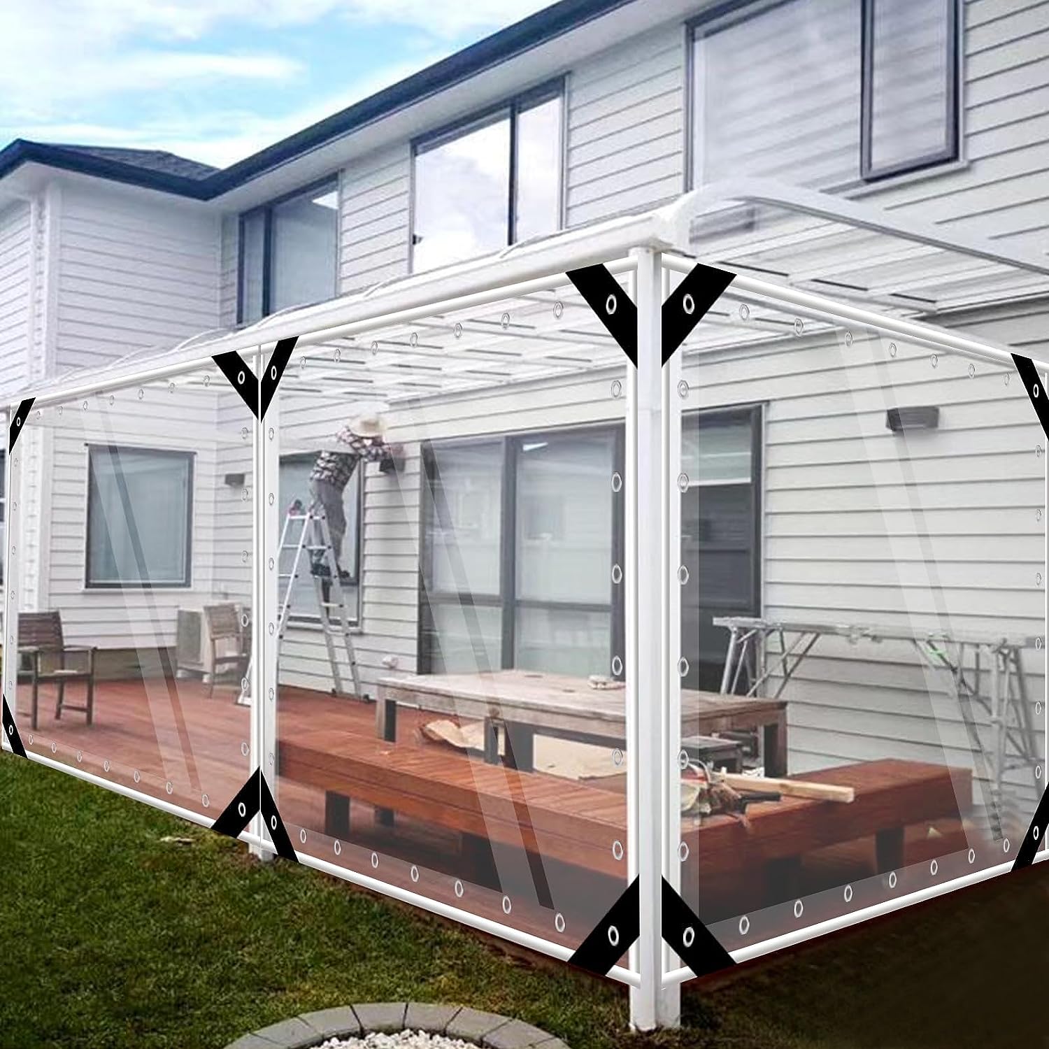 Outdoor Furniture Material - Tarpaulin Transparent Waterproof PVC Plastic with
