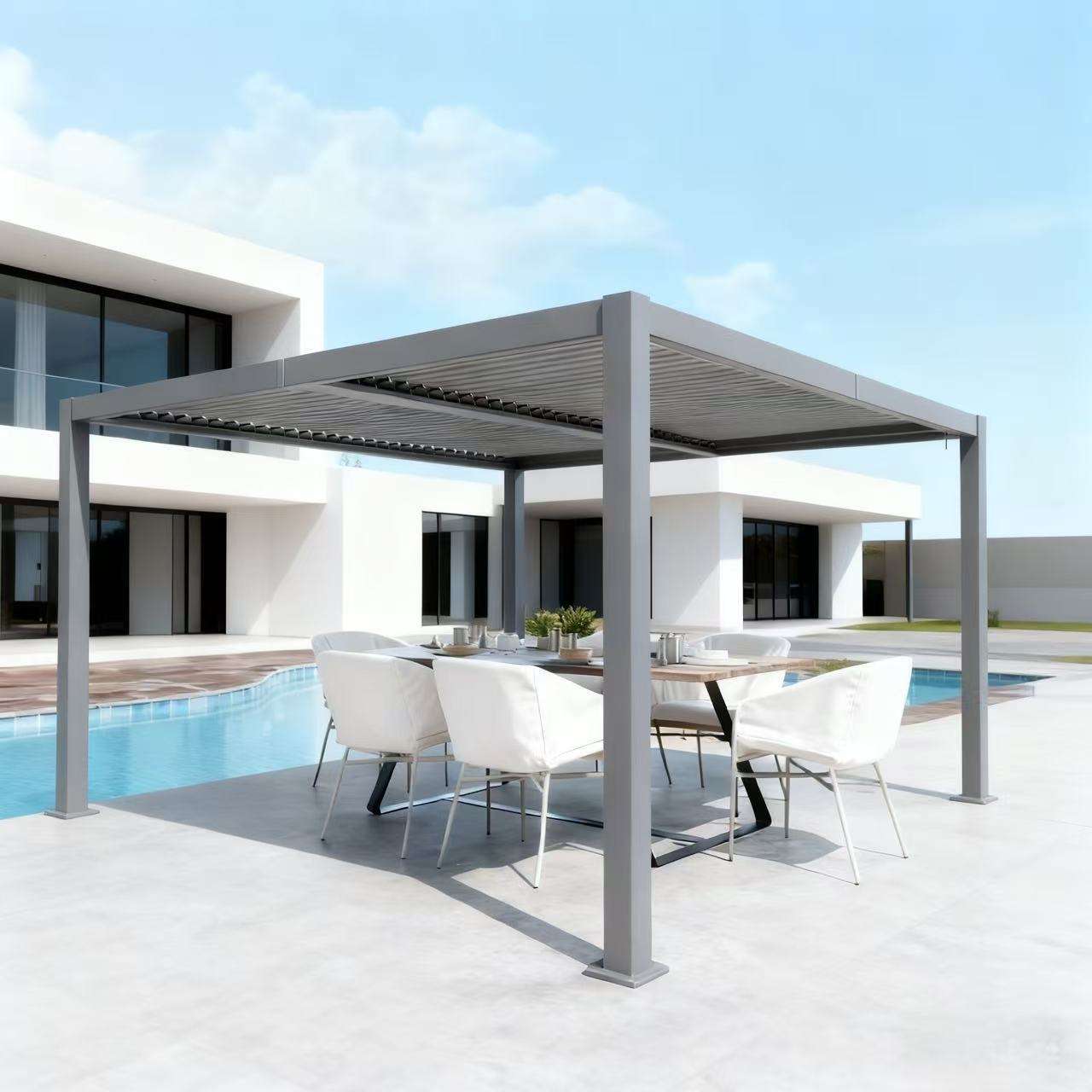 Outdoor Furniture Metal - Villa Fashion Outdoor Sun Protection Pavilion