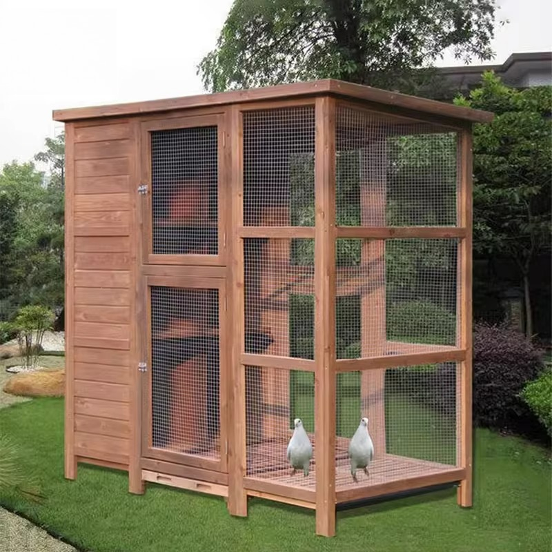 Outdoor Furniture Easy To Clean - Large Wooden Bird Aviary Cage Outdoor
