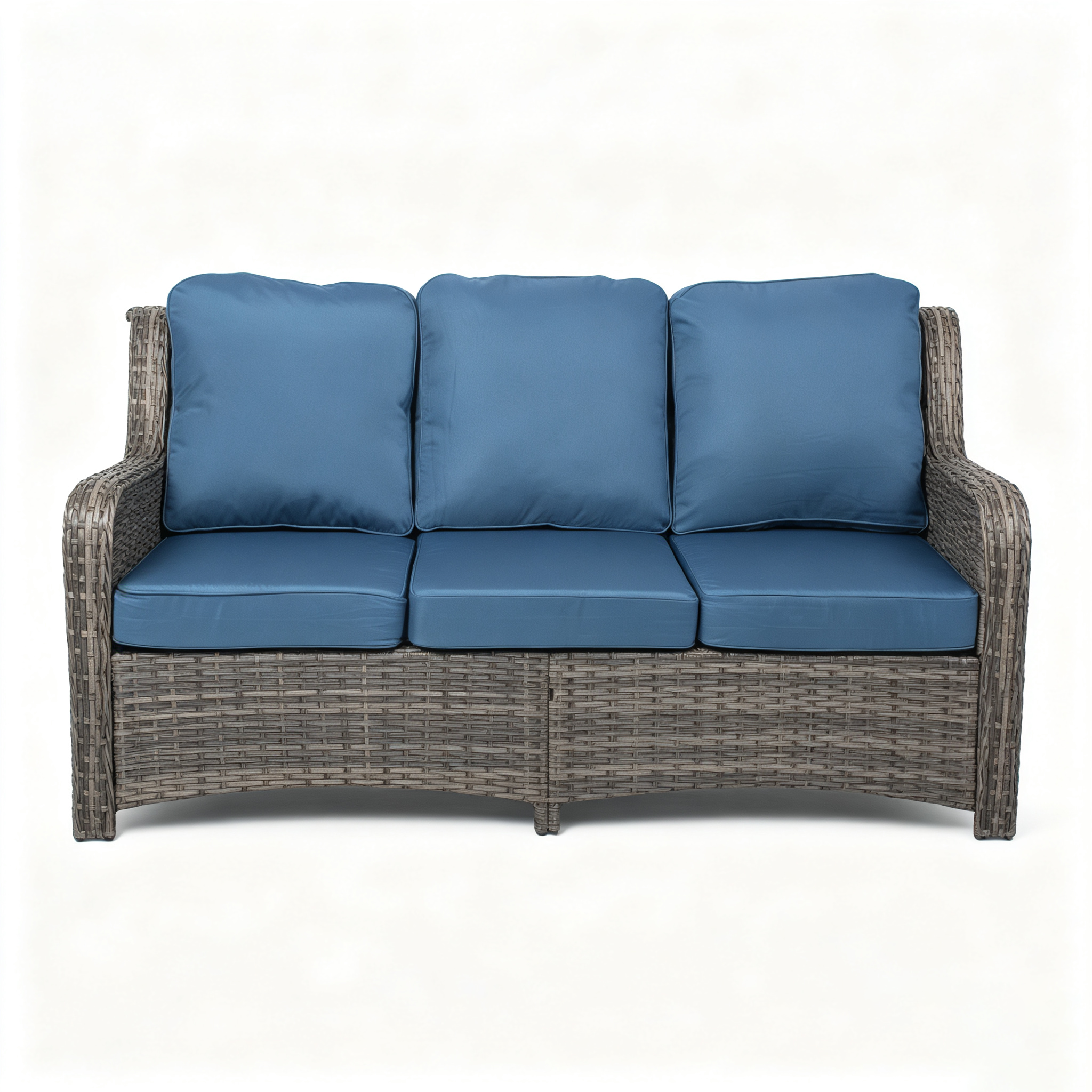 Outdoor Furniture Material - Three-Seater Outdoor Sofa Wicker Material Garden
