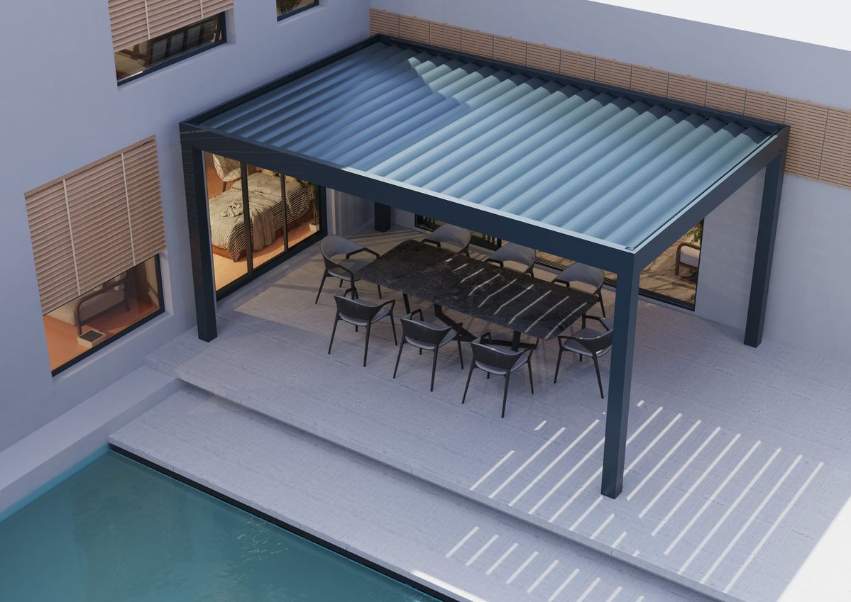 Outdoor Furniture Metal - Affordable Backyard Rectangular Aluminum Alloy Pavilion