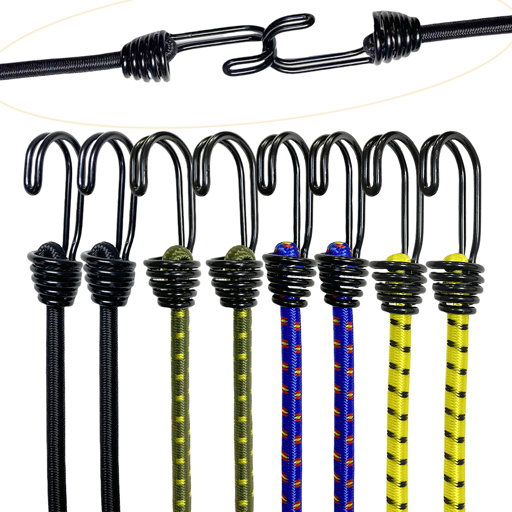 Outdoor Furniture Rope - 8Pcs 60cm Camping Bungee Cord Double-J