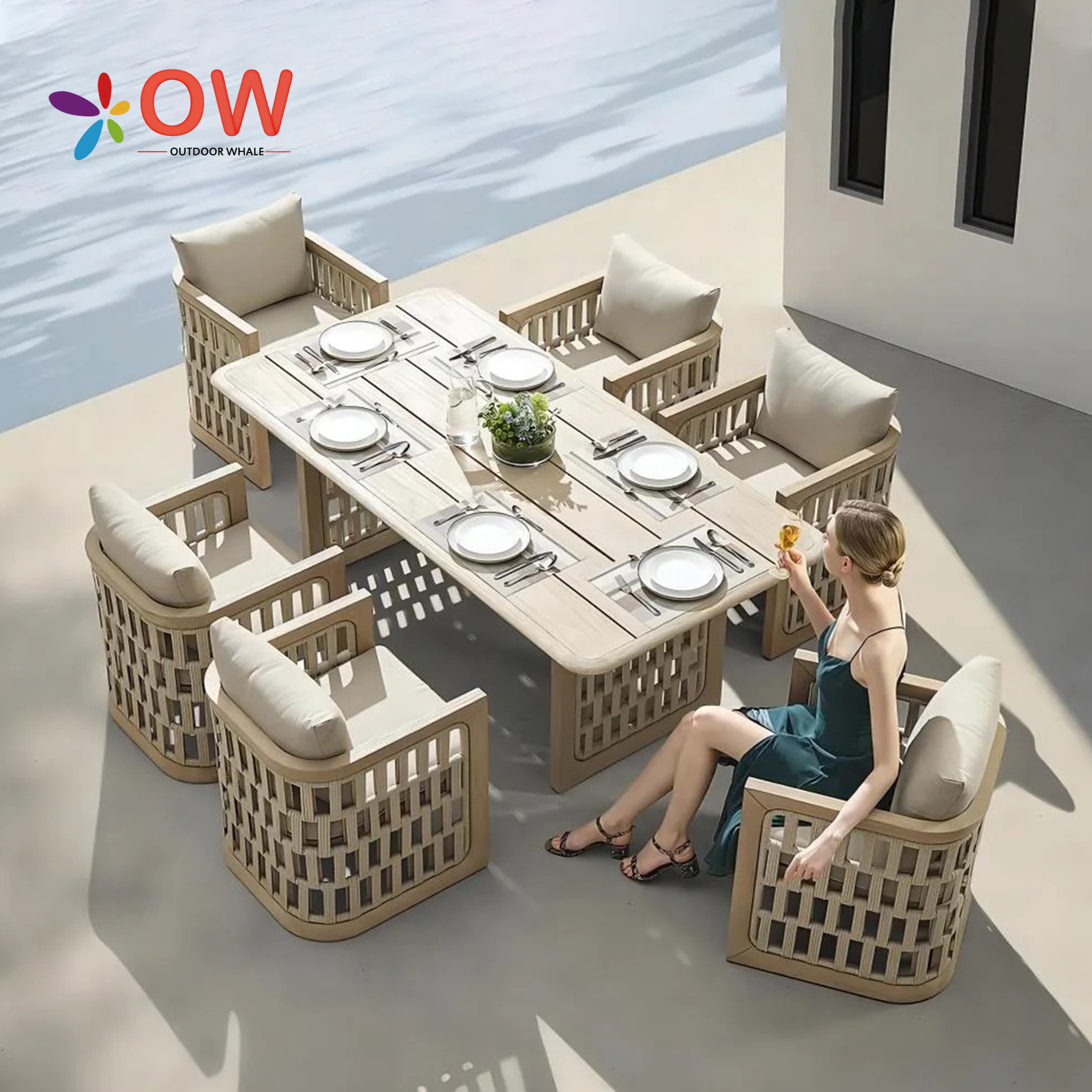Outdoor Furniture Hotel - Modern Dining Table Set For Hotels