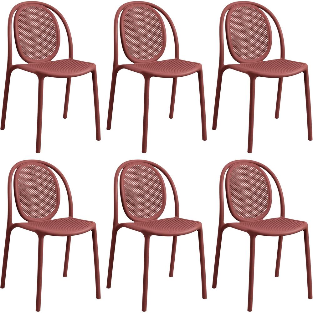 Outdoor Furniture Easy To Clean - Weather-Resistant Stackable Dining Chairs Set of