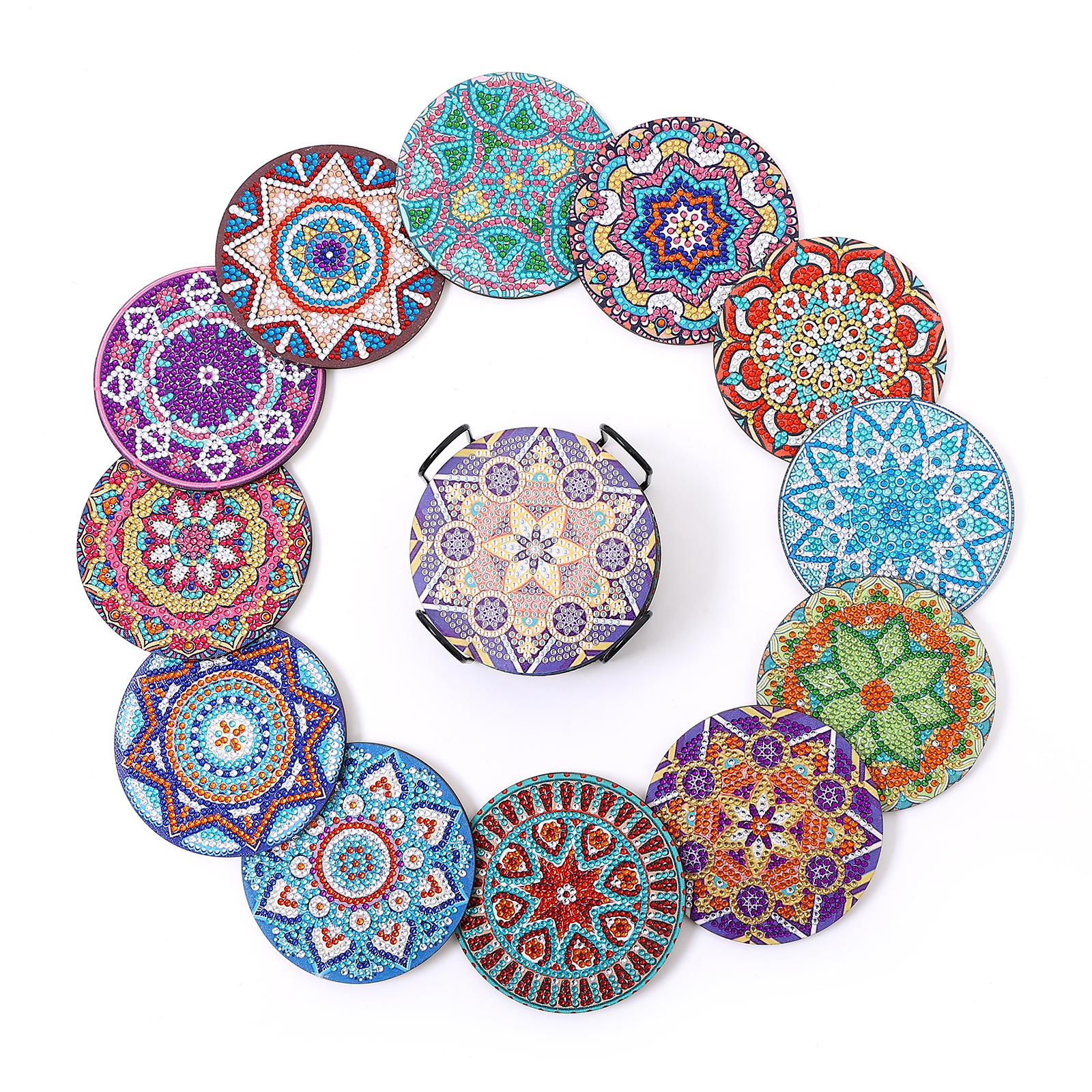 Outdoor Furniture Wooden - 12Piece Manda Floral Pattern Crystal Rhinestone