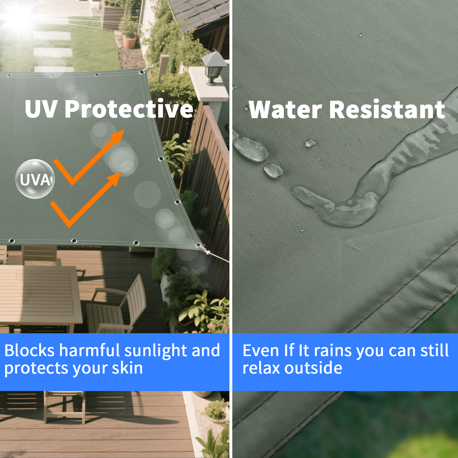 Waterproof Shade Sail with Gro - Sun Sail Shade recension och pris