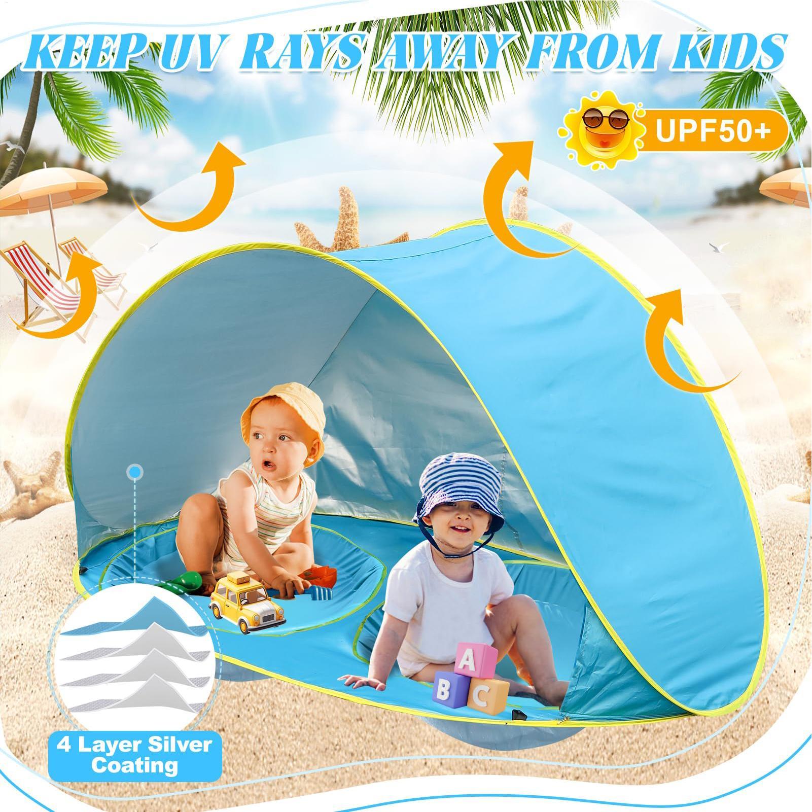 Kid Beach Tent With Pool UV Pr - Sun Sail Shade recension och pris