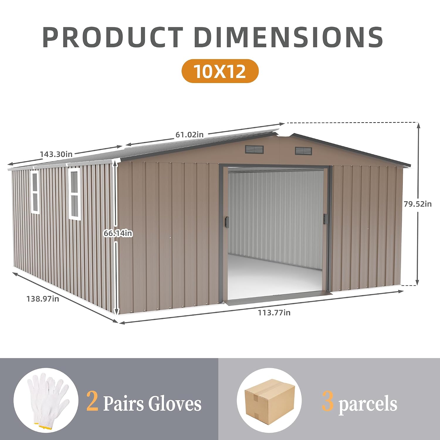 10x12 FT Outdoor Storage Shed, - Outdoor Furniture Metal recension och pris