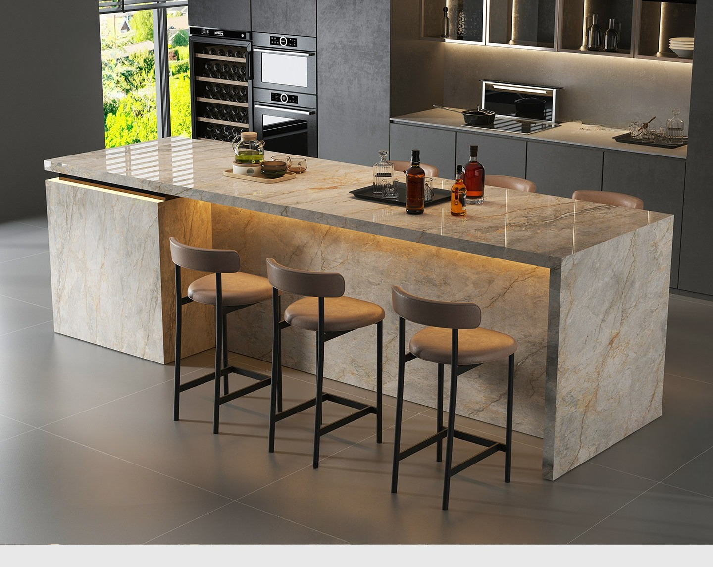 Square Solid Marble Island Cou - Outdoor Furniture Easy To Clean recension och pris