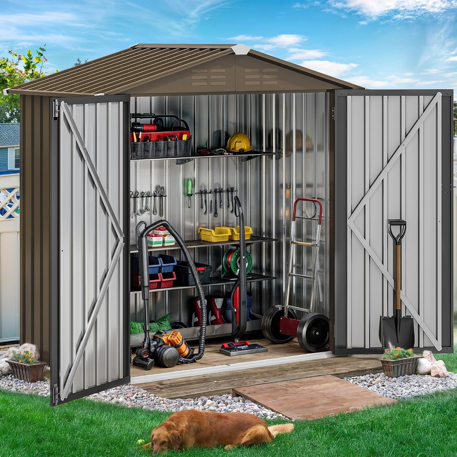 6x4ft Metal Outdoor Storage Sh - Outdoor Furniture Metal recension och pris
