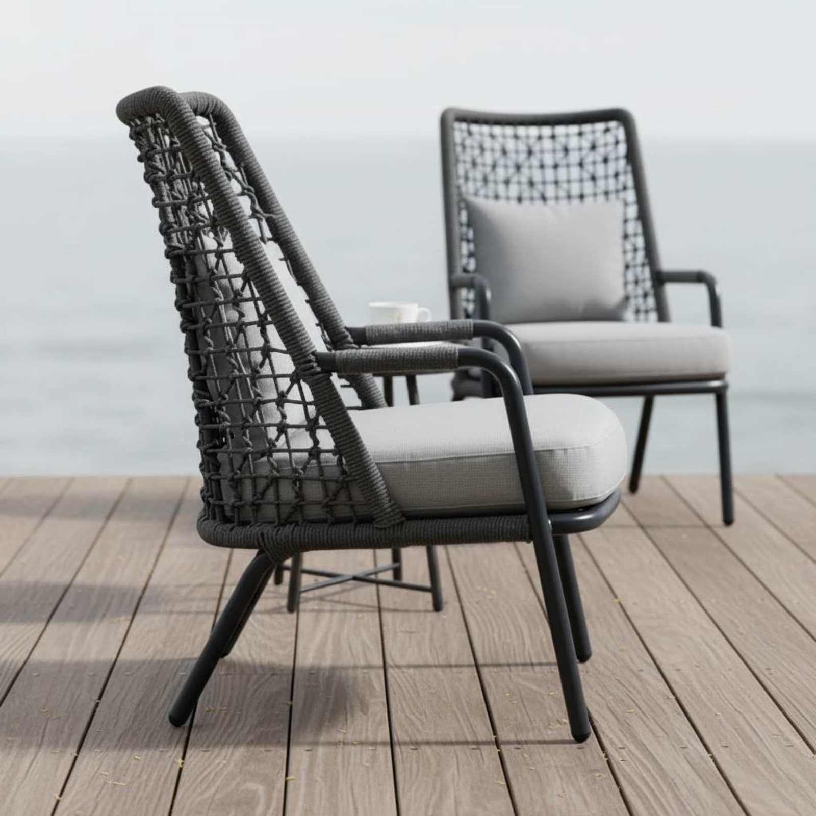 3 Pieces Rattan Table and Chai - Outdoor Furniture Easy To Clean recension och pris