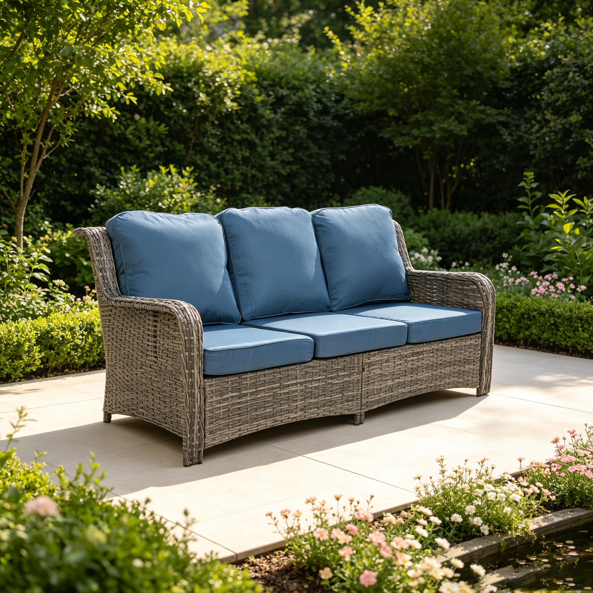 Three-Seater Outdoor Sofa Wick - Outdoor Furniture Material recension och pris