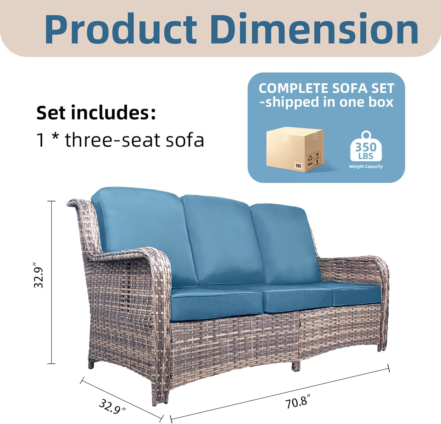 Three-Seater Outdoor Sofa Wick - Outdoor Furniture Material recension och pris