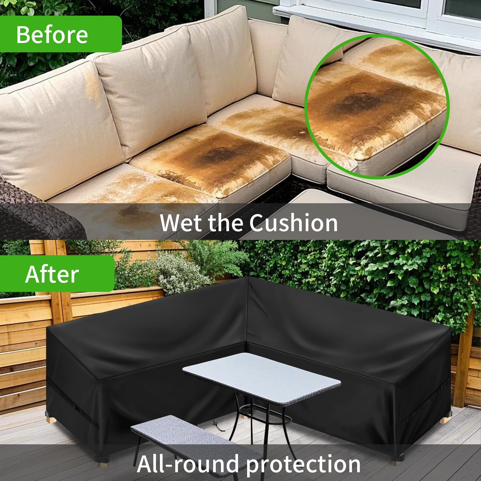 L-Shape Garden Sofa Cover 210x - Outdoor Furniture Cover Xl recension och pris
