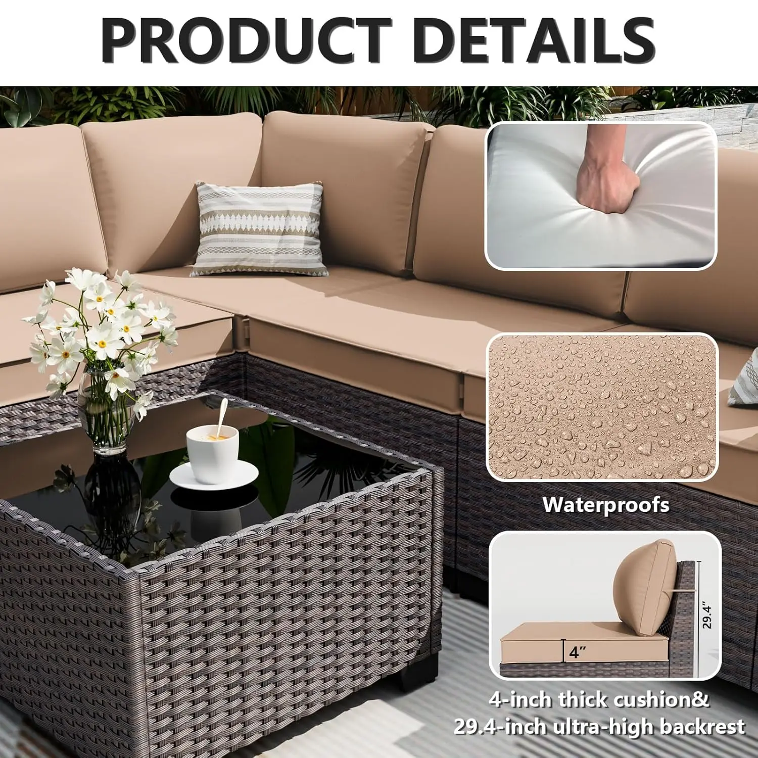 10 Pieces Patio Furniture Set  - Outdoor Furniture One Piece recension och pris