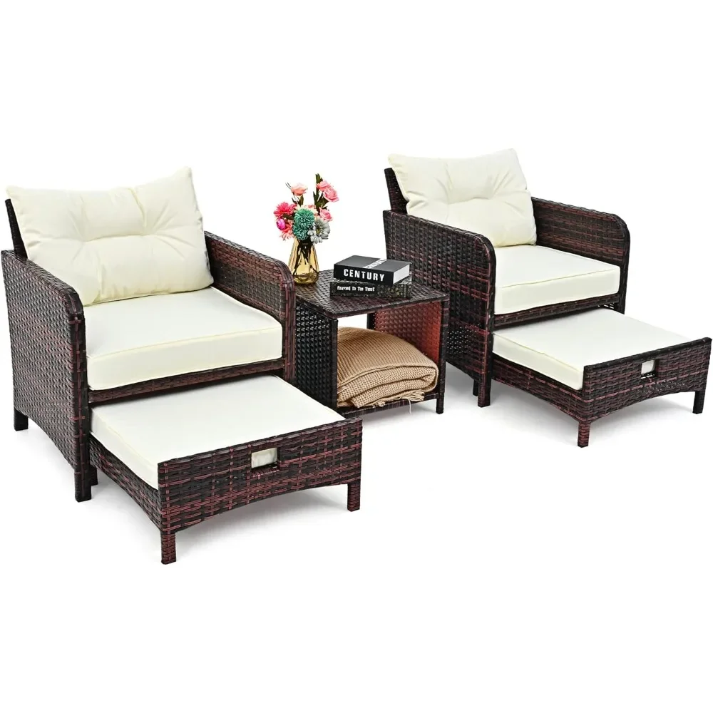 #For 5 Pieces Wicker Patio Fur - Outdoor Furniture Material recension och pris