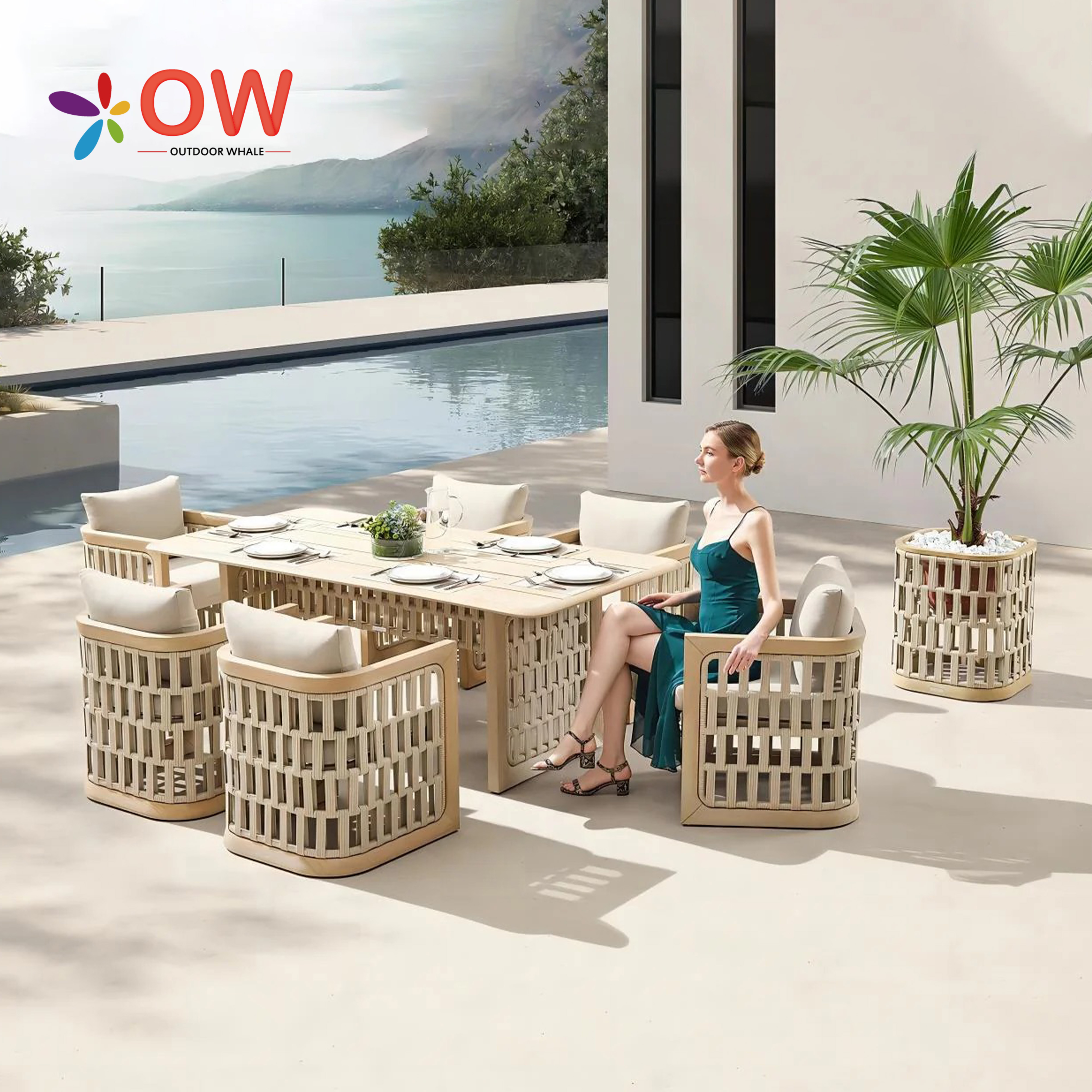 Modern Dining Table Set For Ho - Outdoor Furniture Hotel recension och pris