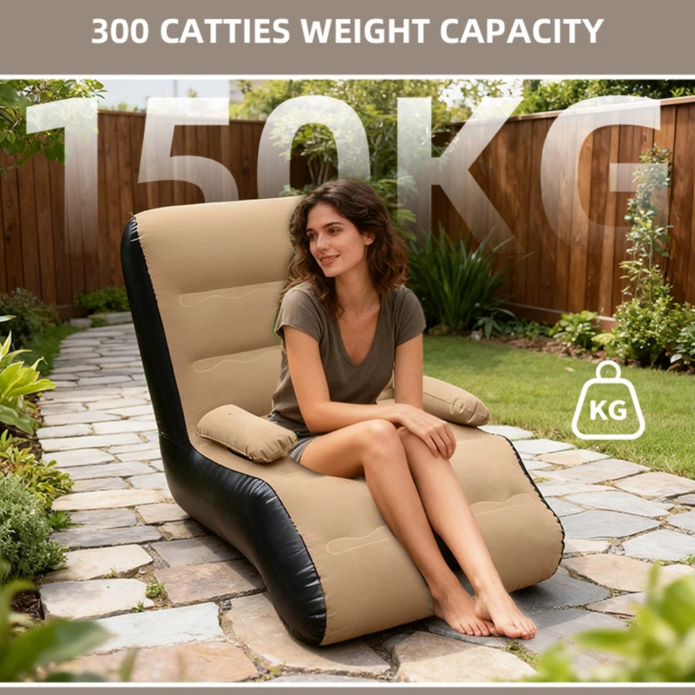 Inflatable Lounger Sofa with S - Outdoor Furniture Pillows recension och pris