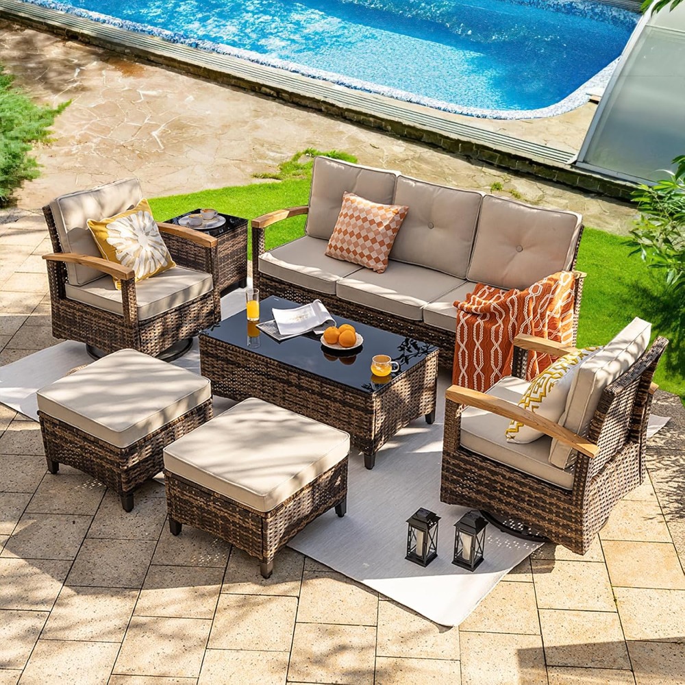 7 Pieces Patio Furniture Sets, - Outdoor Furniture Material recension och pris