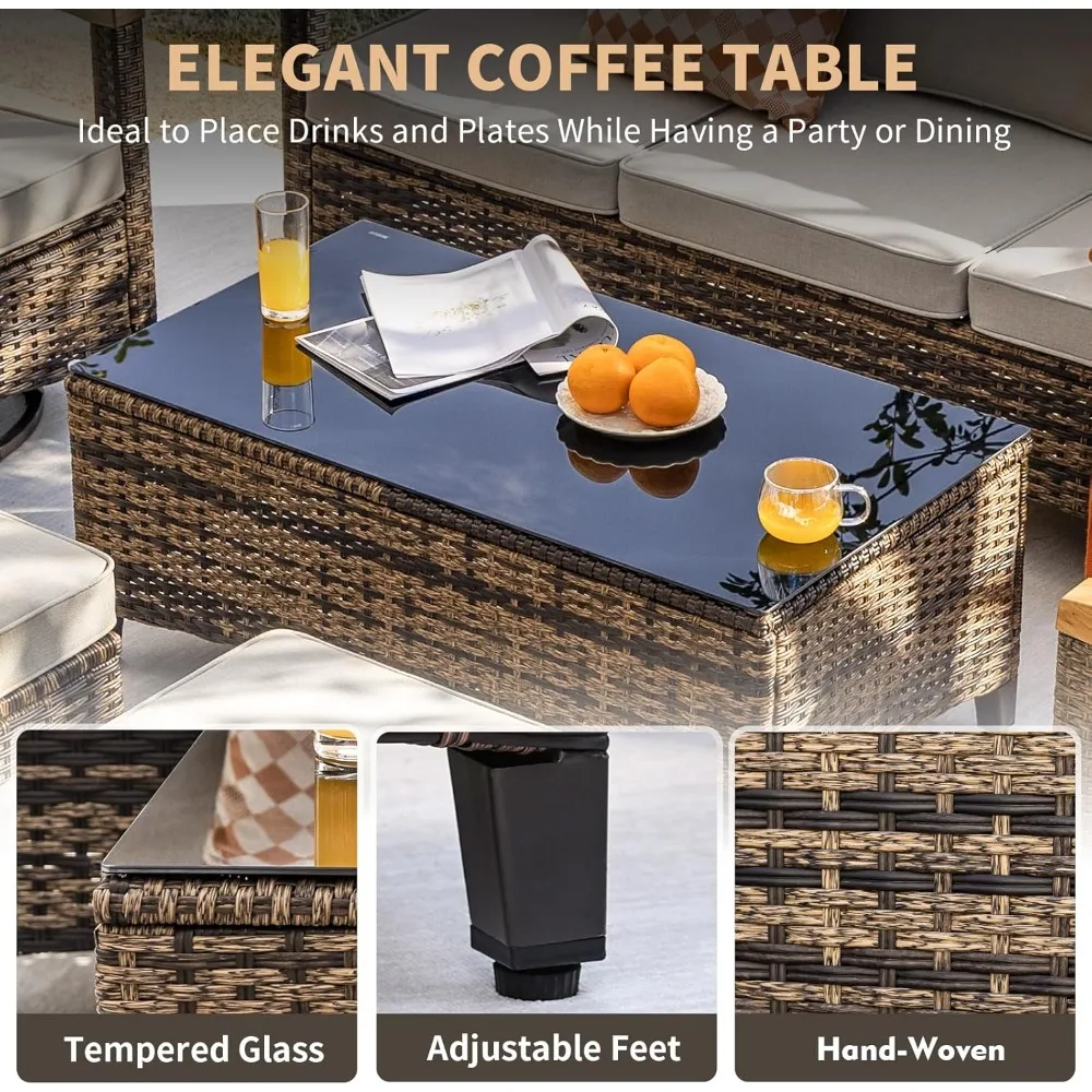 7 Pieces Patio Furniture Sets, - Outdoor Furniture Material recension och pris