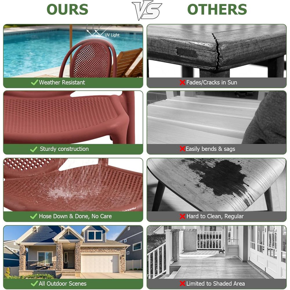 Weather-Resistant Stackable Di - Outdoor Furniture Easy To Clean recension och pris