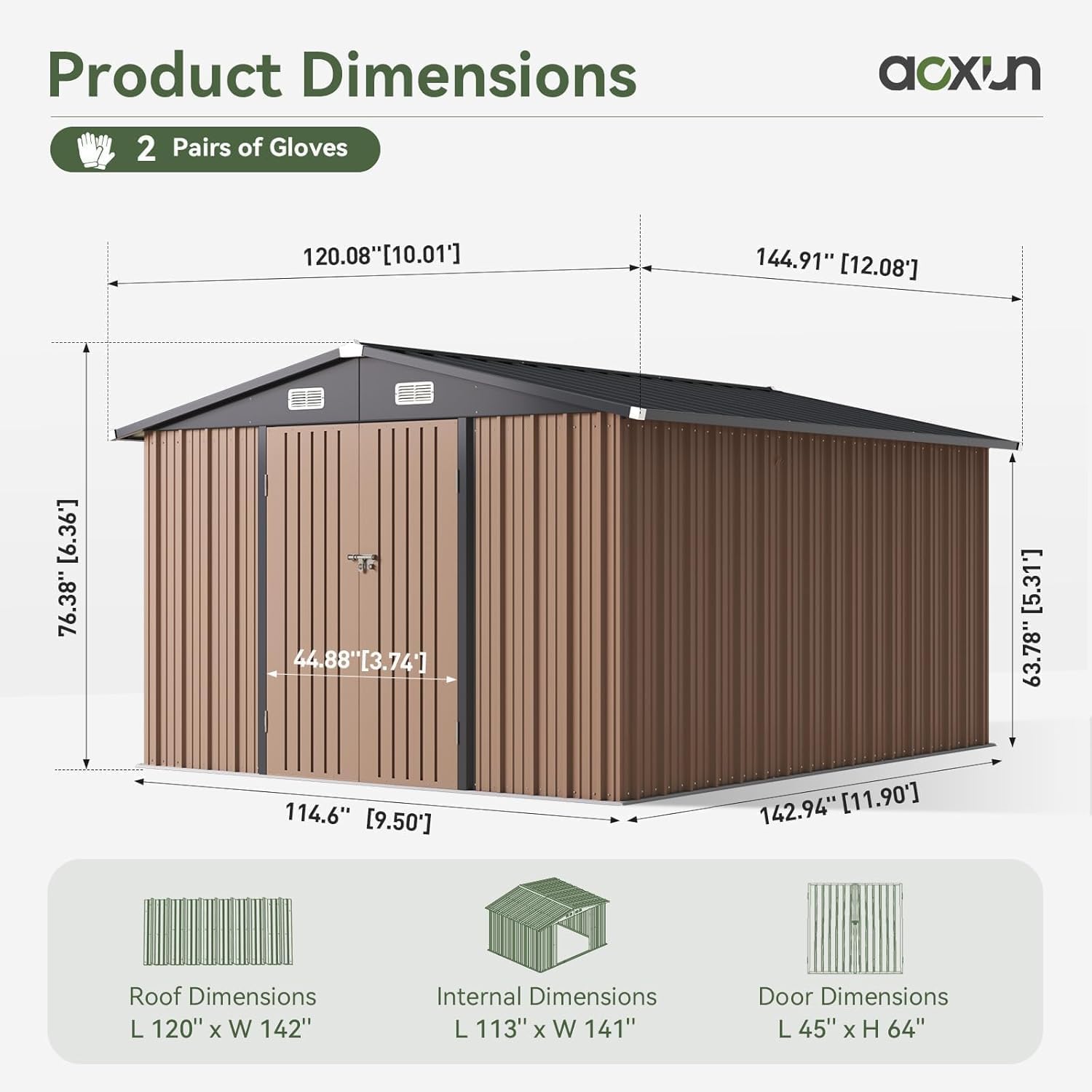 12 x 10FT Outdoor Storage Shed - Outdoor Furniture Metal recension och pris