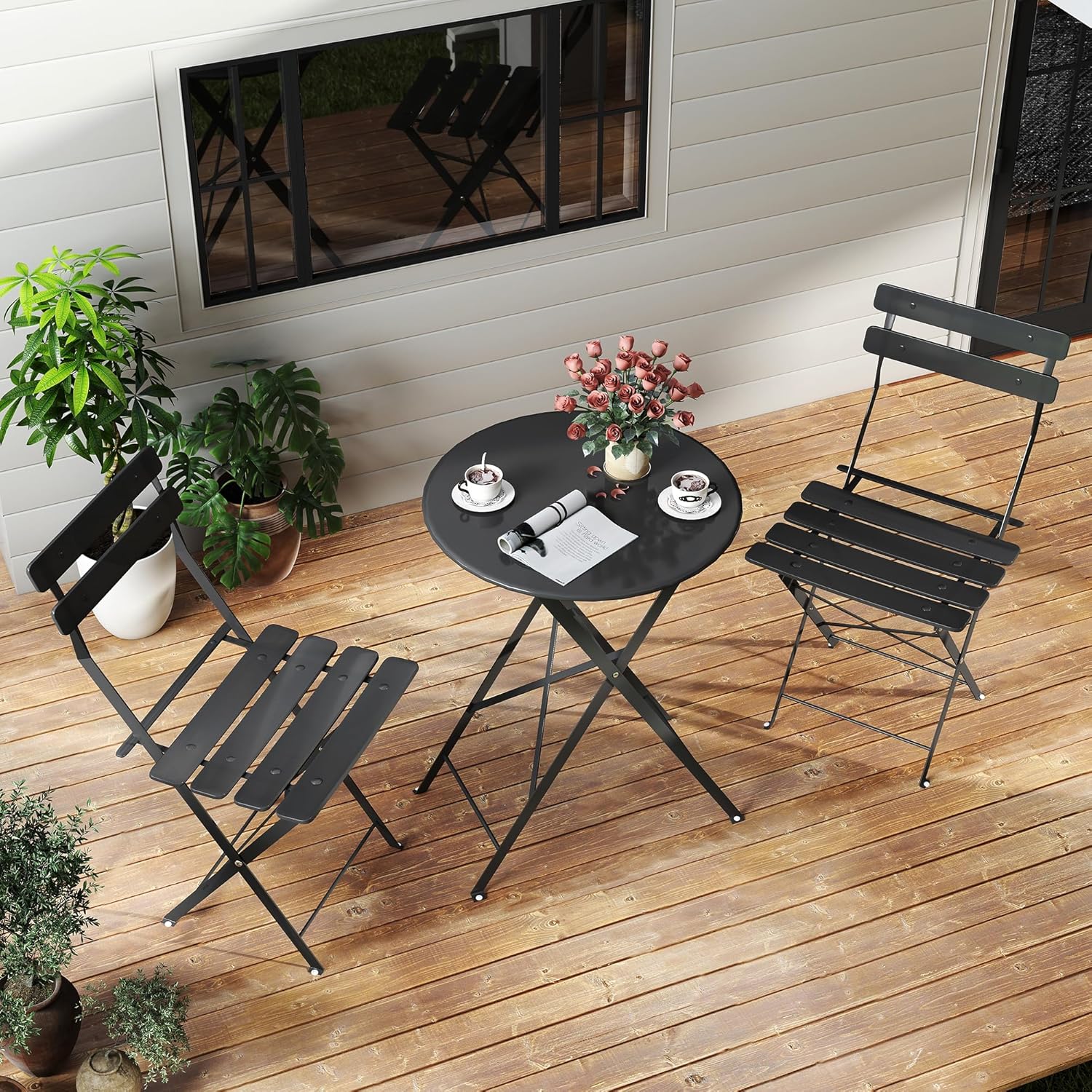 Space-saving black 3-piece fol - Outdoor Furniture One Piece recension och pris