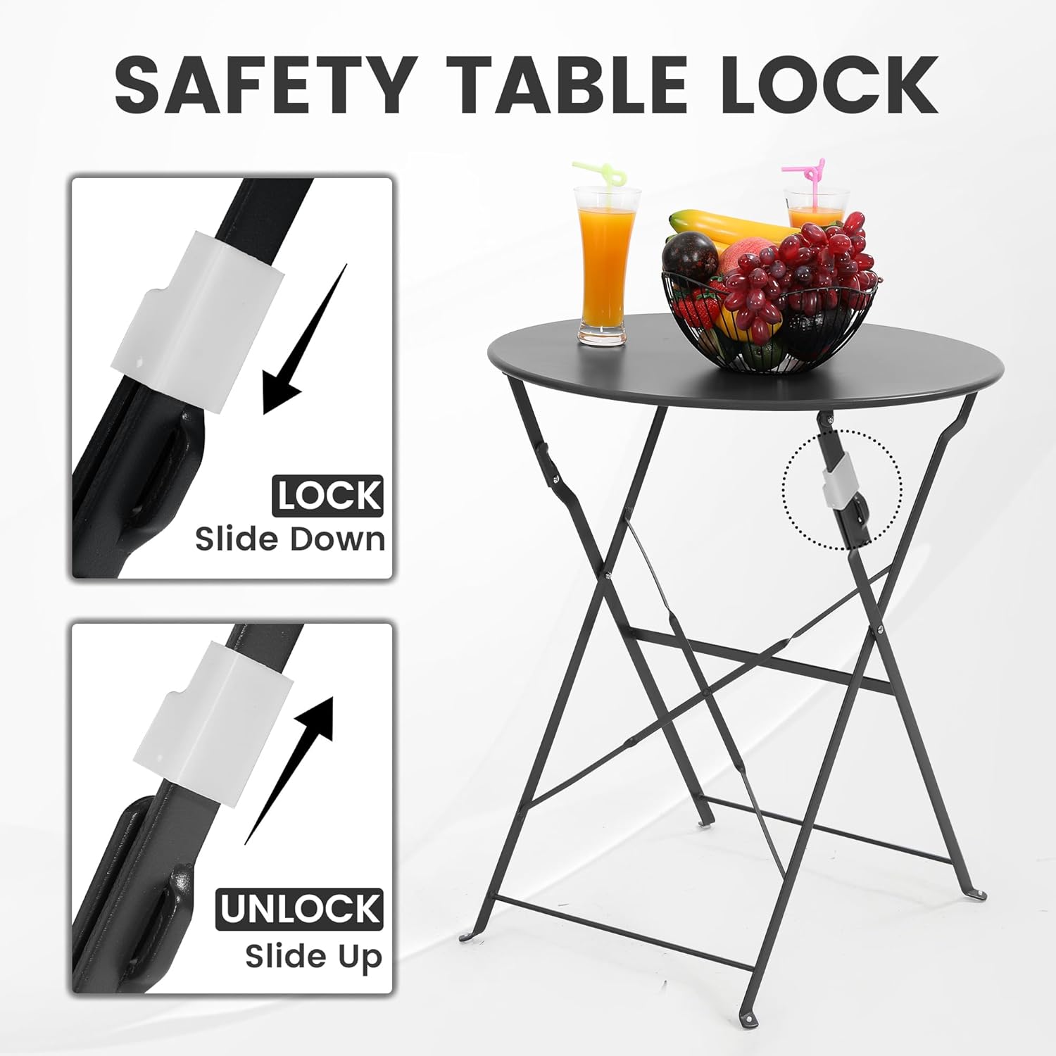 Space-saving black 3-piece fol - Outdoor Furniture One Piece recension och pris