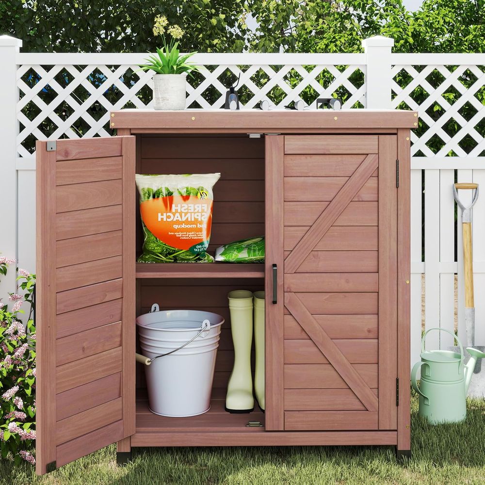 Outdoor Storage Cabinet & Pott - Outdoor Furniture Wooden recension och pris