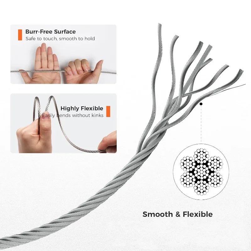 1Roll 5/10M Stainless Steel Wi - Outdoor Furniture Rope recension och pris