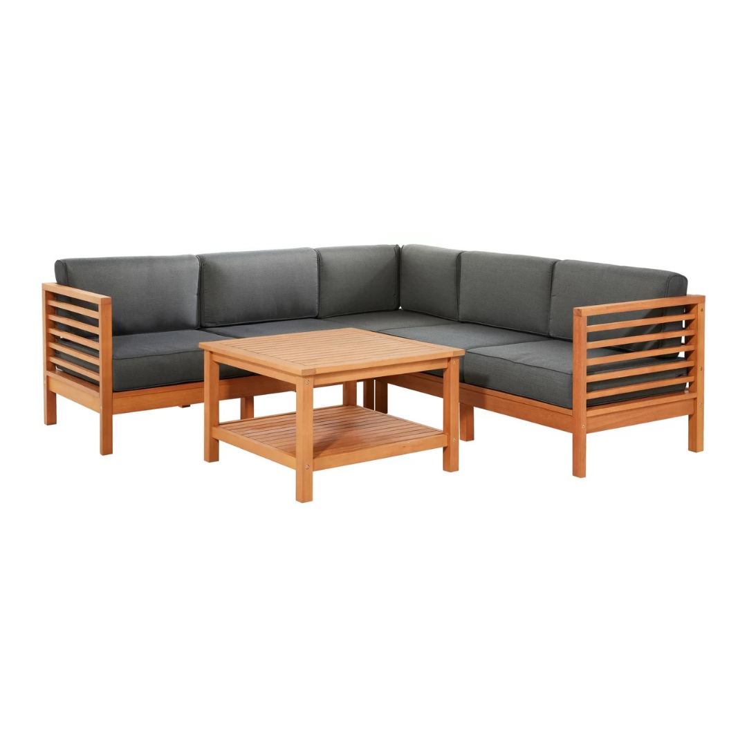 Modern Outdoor Teak Wood Sofa  - Outdoor Furniture Warehouse recension och pris